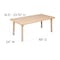 Flash Furniture Rectangle 24 W, 48 L, 23.75 H, Plastic, Steel, Brown YU-YCX-001-2-RECT-TBL-NAT-GG - alternate 6